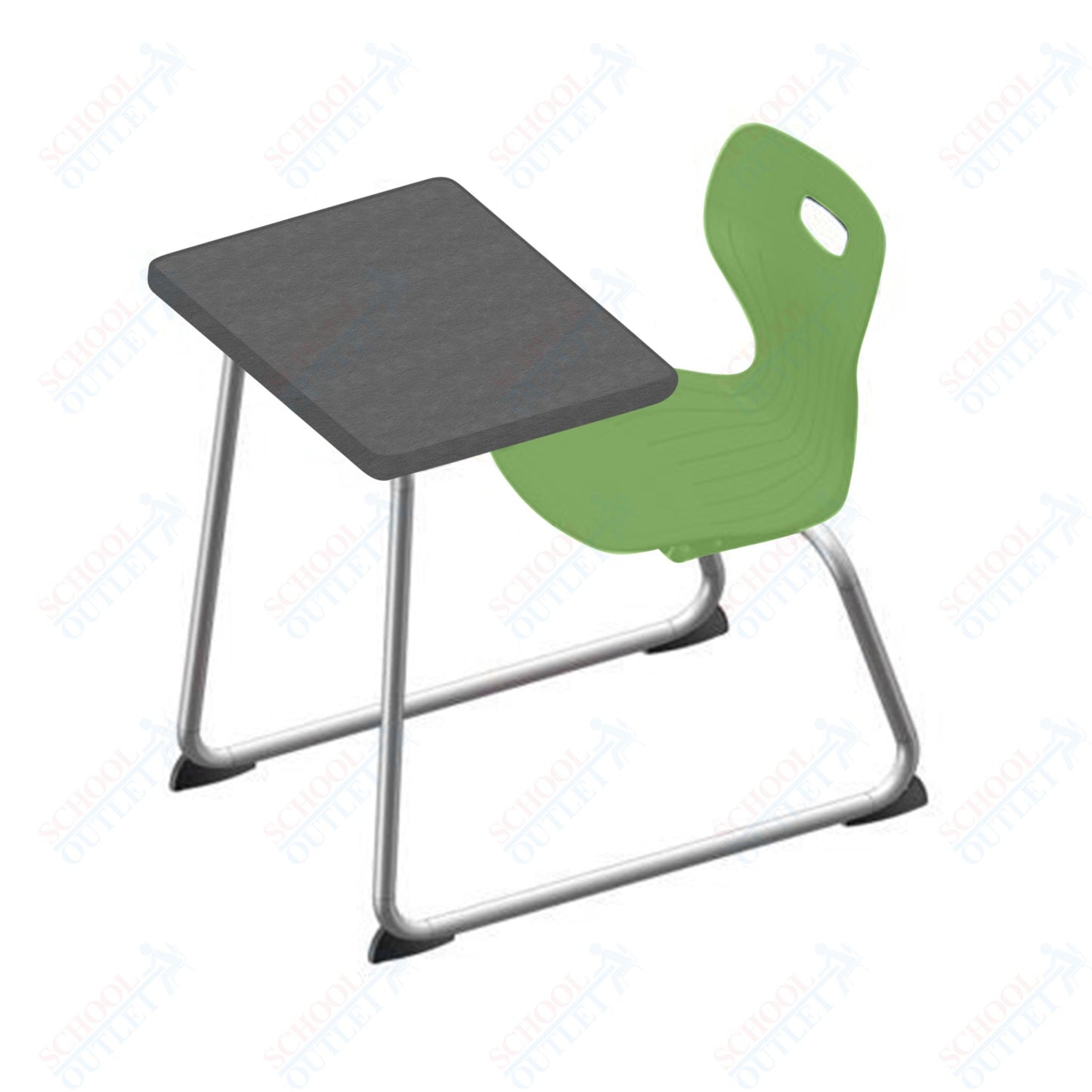 USA Capitol Euroflex 14" Seat Height Sled Combo Desks with Book Basket Hard Palstic Top (USC-3014HP)