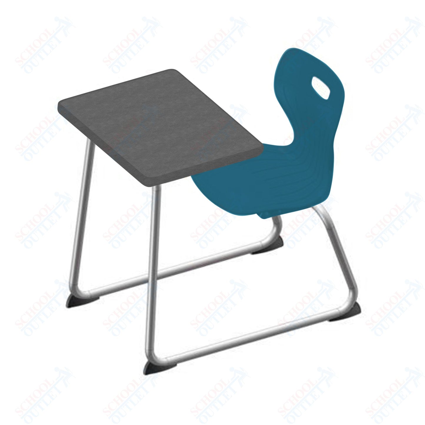 USA Capitol Euroflex 14" Seat Height Sled Combo Desks with Book Basket Hard Palstic Top (USC-3014HP)