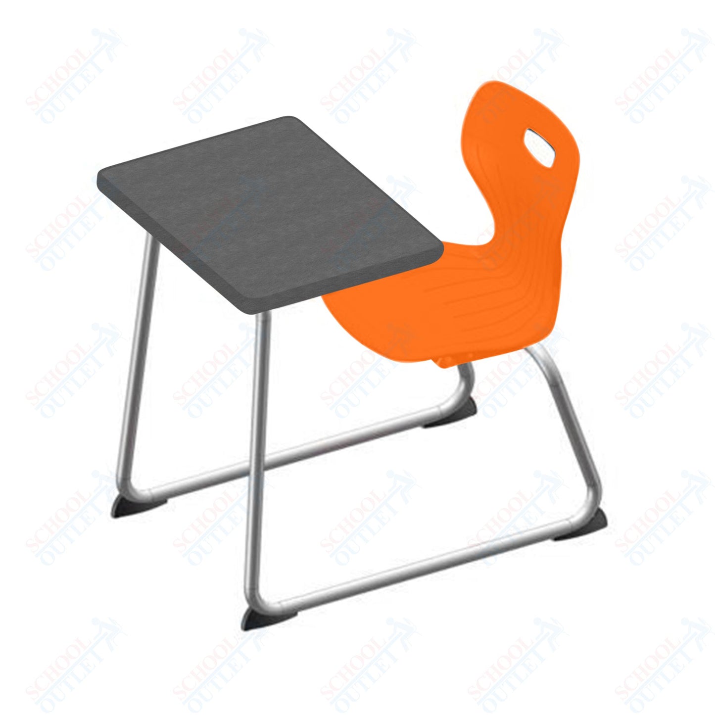 USA Capitol Euroflex 14" Seat Height Sled Combo Desks with Book Basket Hard Palstic Top (USC-3014HP)