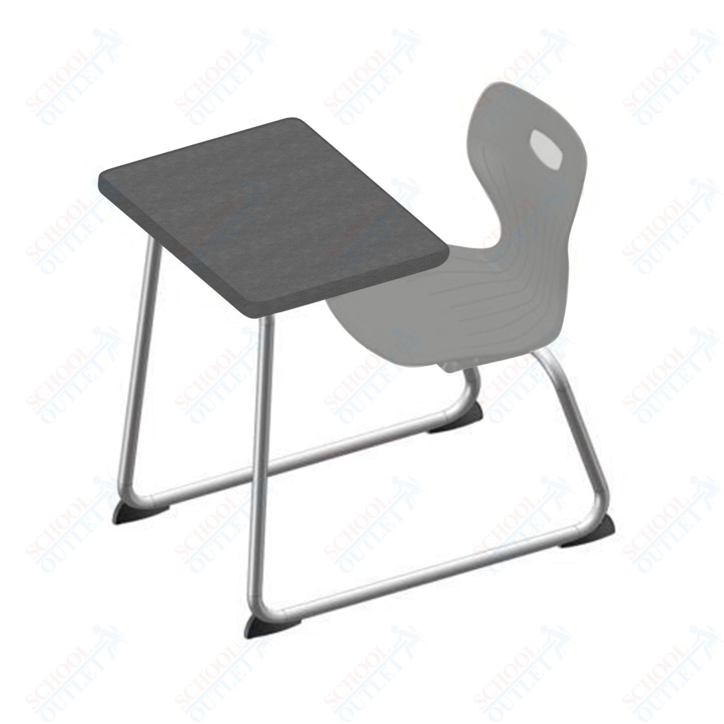 USA Capitol Euroflex 14" Seat Height Sled Combo Desks with Book Basket Hard Palstic Top (USC-3014HP)