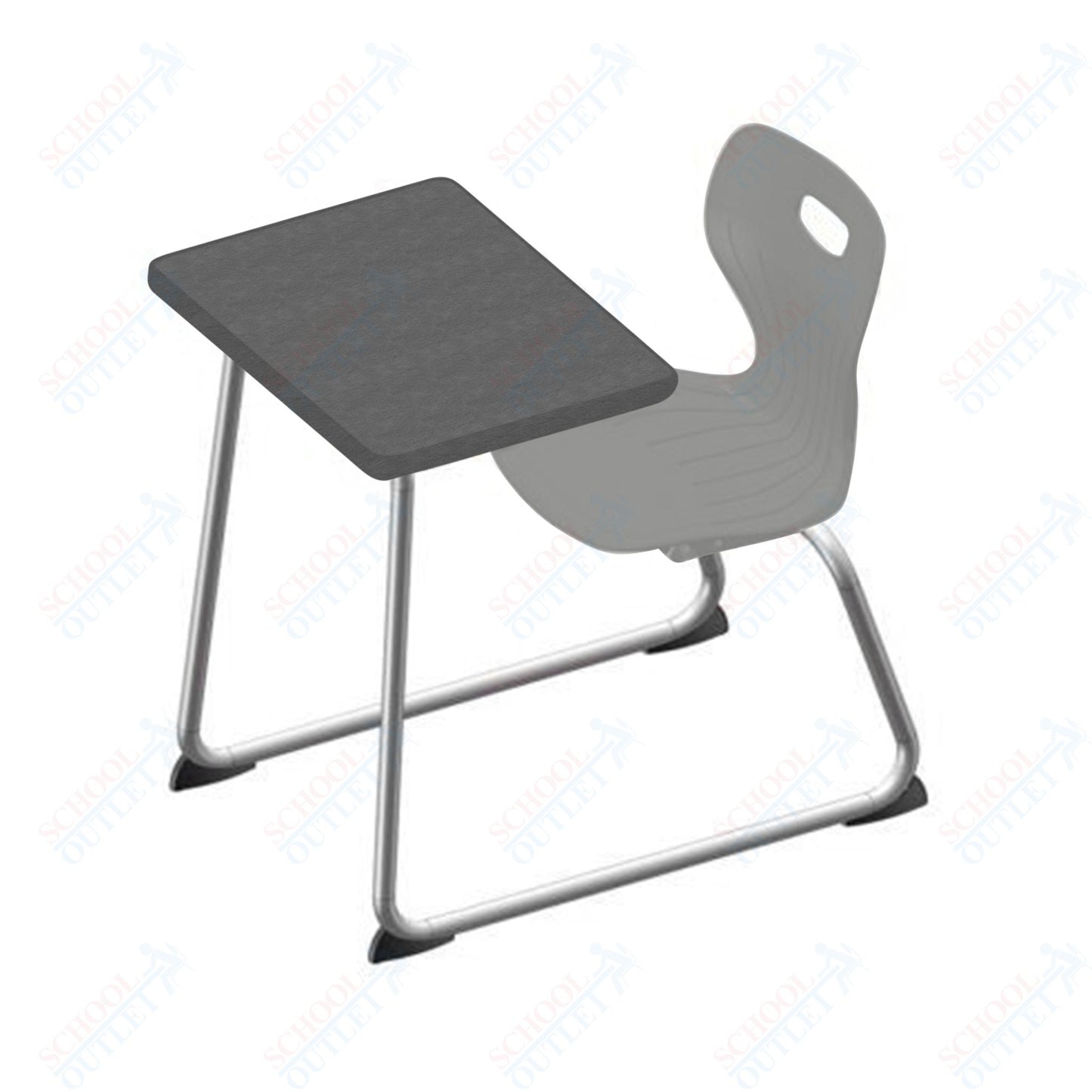 USA Capitol Euroflex 14" Seat Height Sled Combo Desks with Book Basket Hard Palstic Top (USC-3014HP)