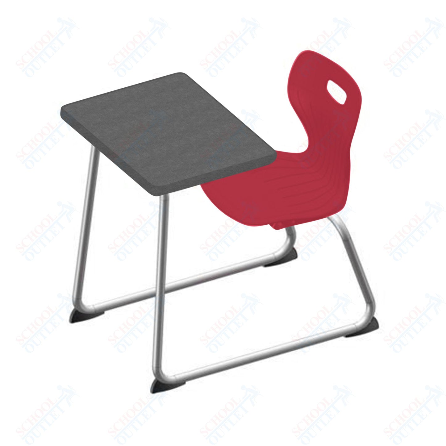 USA Capitol Euroflex 14" Seat Height Sled Combo Desks with Book Basket Hard Palstic Top (USC-3014HP)