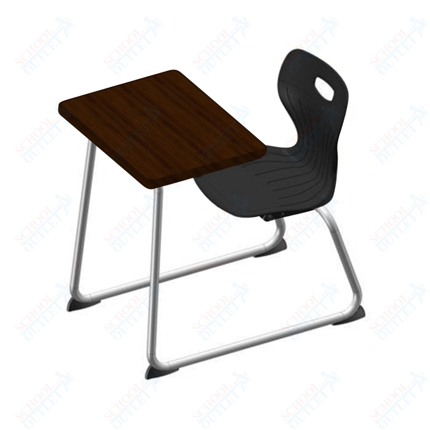 USA Capitol Euroflex 14" Seat Height Sled Combo Desks with Book Basket Hard Palstic Top (USC-3014HP)