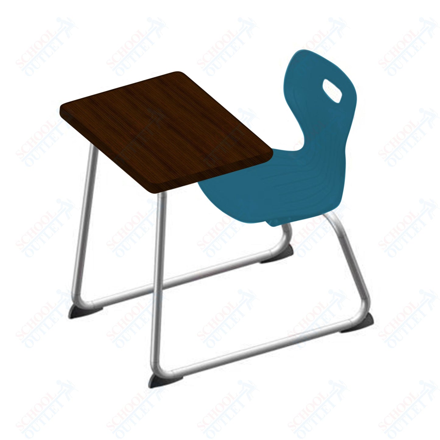 USA Capitol Euroflex 14" Seat Height Sled Combo Desks with Book Basket Hard Palstic Top (USC-3014HP)