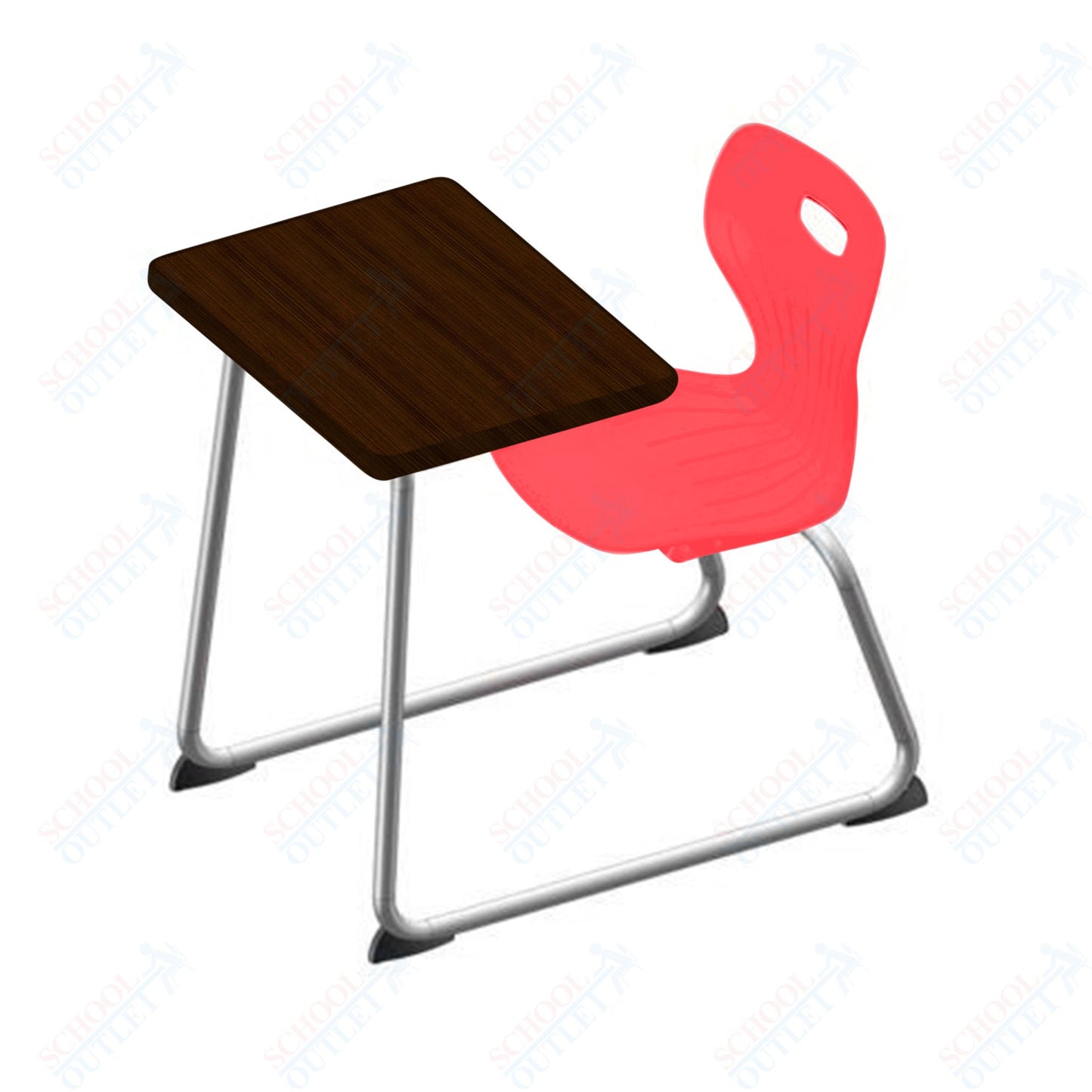 USA Capitol Euroflex 14" Seat Height Sled Combo Desks with Book Basket Hard Palstic Top (USC-3014HP)