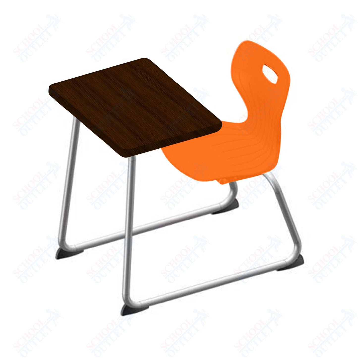 USA Capitol Euroflex 14" Seat Height Sled Combo Desks with Book Basket Hard Palstic Top (USC-3014HP)