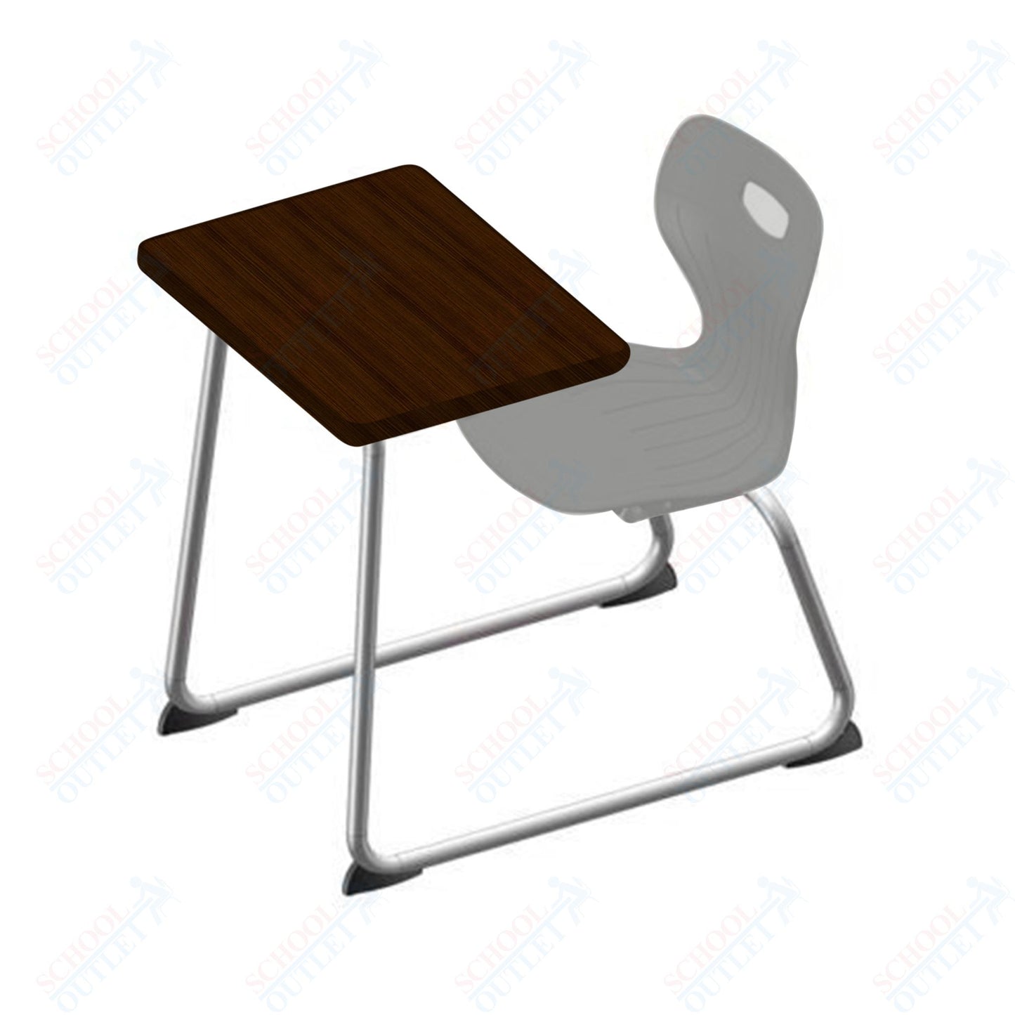 USA Capitol Euroflex 14" Seat Height Sled Combo Desks with Book Basket Hard Palstic Top (USC-3014HP)