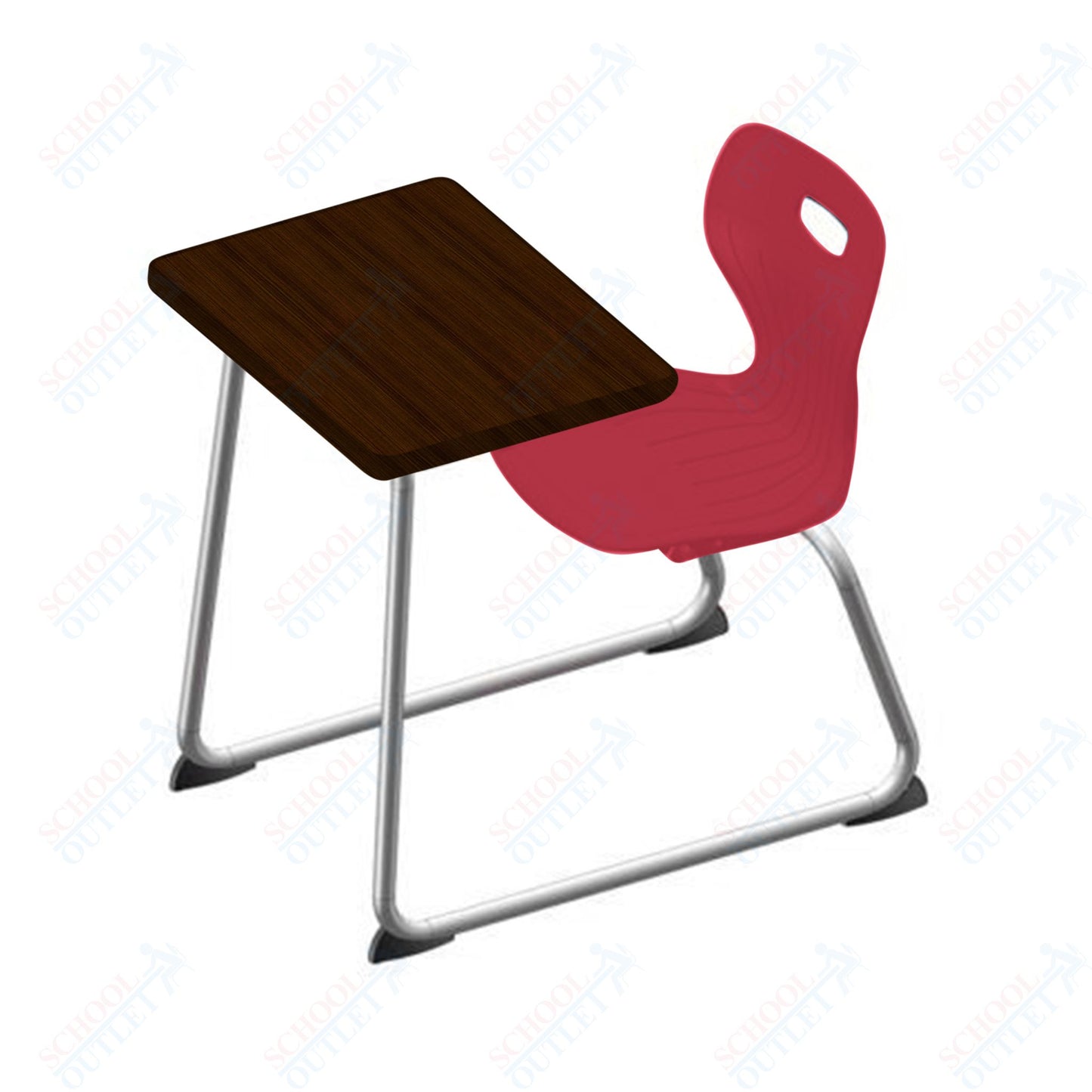 USA Capitol Euroflex 14" Seat Height Sled Combo Desks with Book Basket Hard Palstic Top (USC-3014HP)