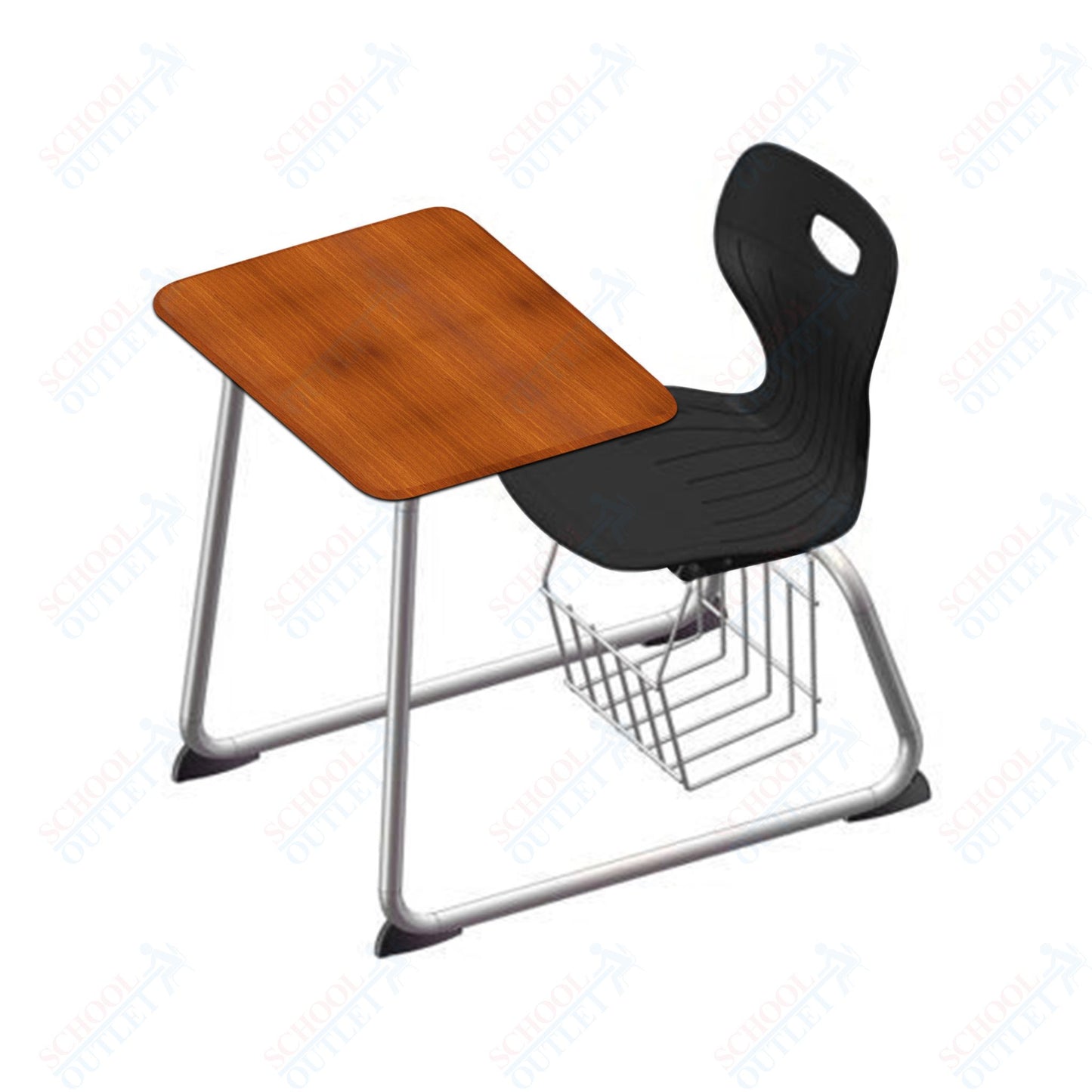 USA Capitol Euroflex 16" Seat Height Sled Combo Desks with Book Basket Hard Palstic Top (USC-3016HP)