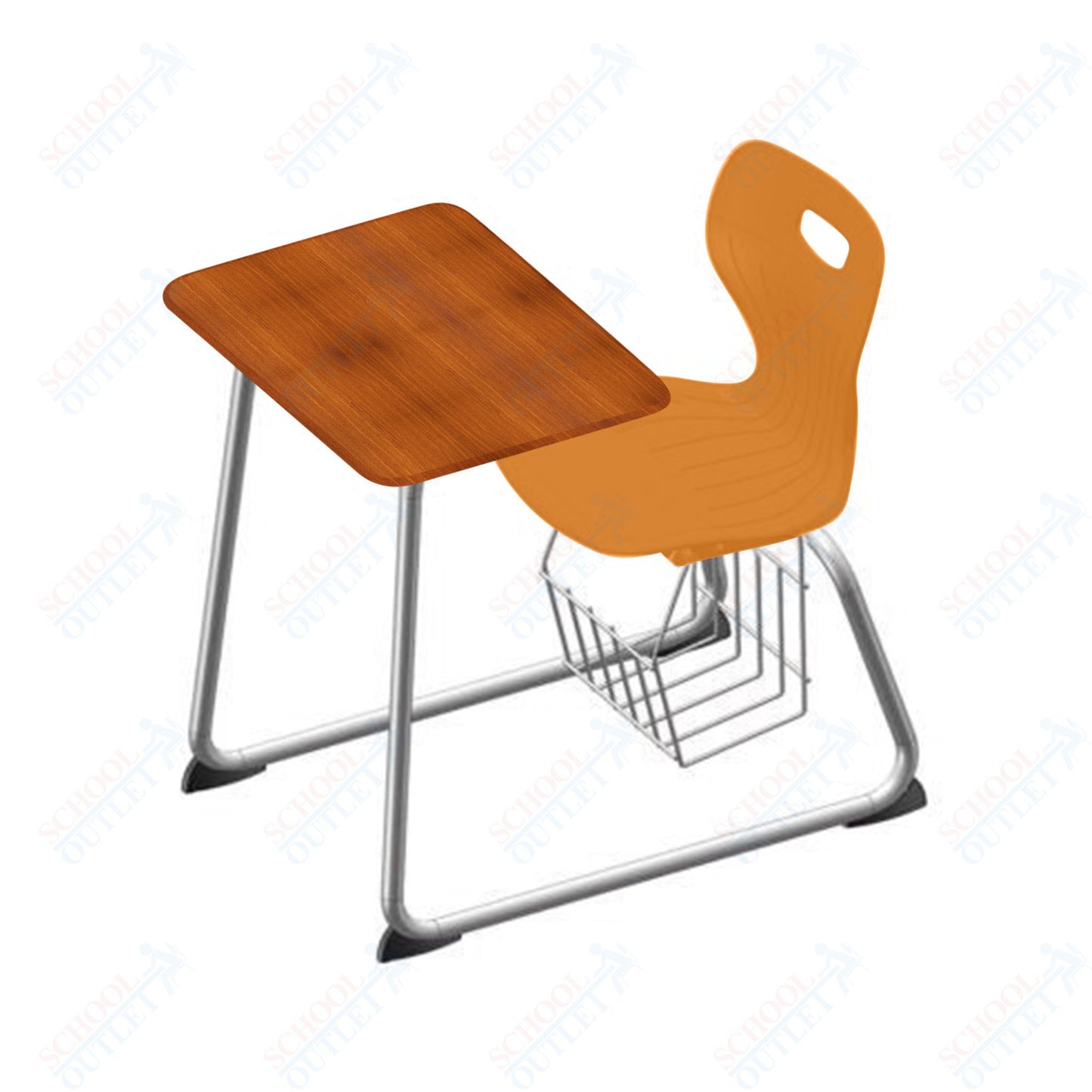 USA Capitol Euroflex 16" Seat Height Sled Combo Desks with Book Basket Hard Palstic Top (USC-3016HP)