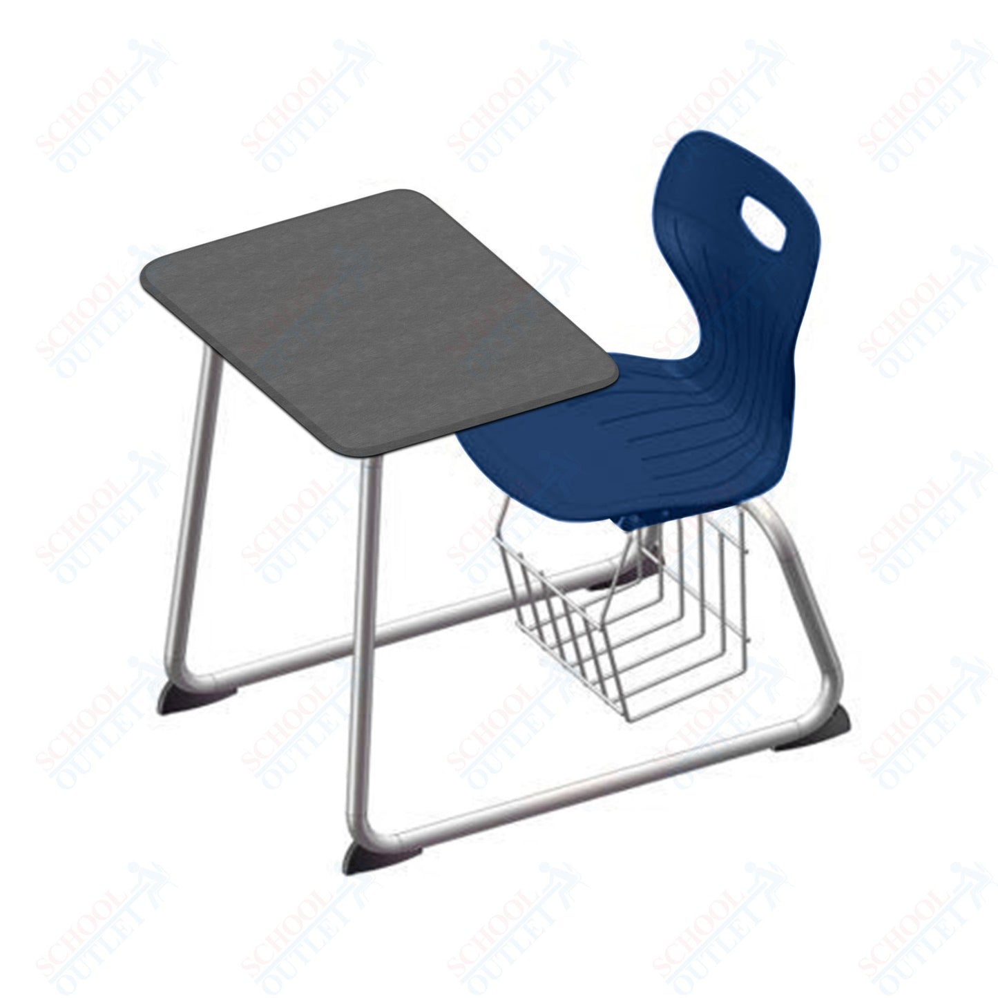 USA Capitol Euroflex 16" Seat Height Sled Combo Desks with Book Basket Hard Palstic Top (USC-3016HP)