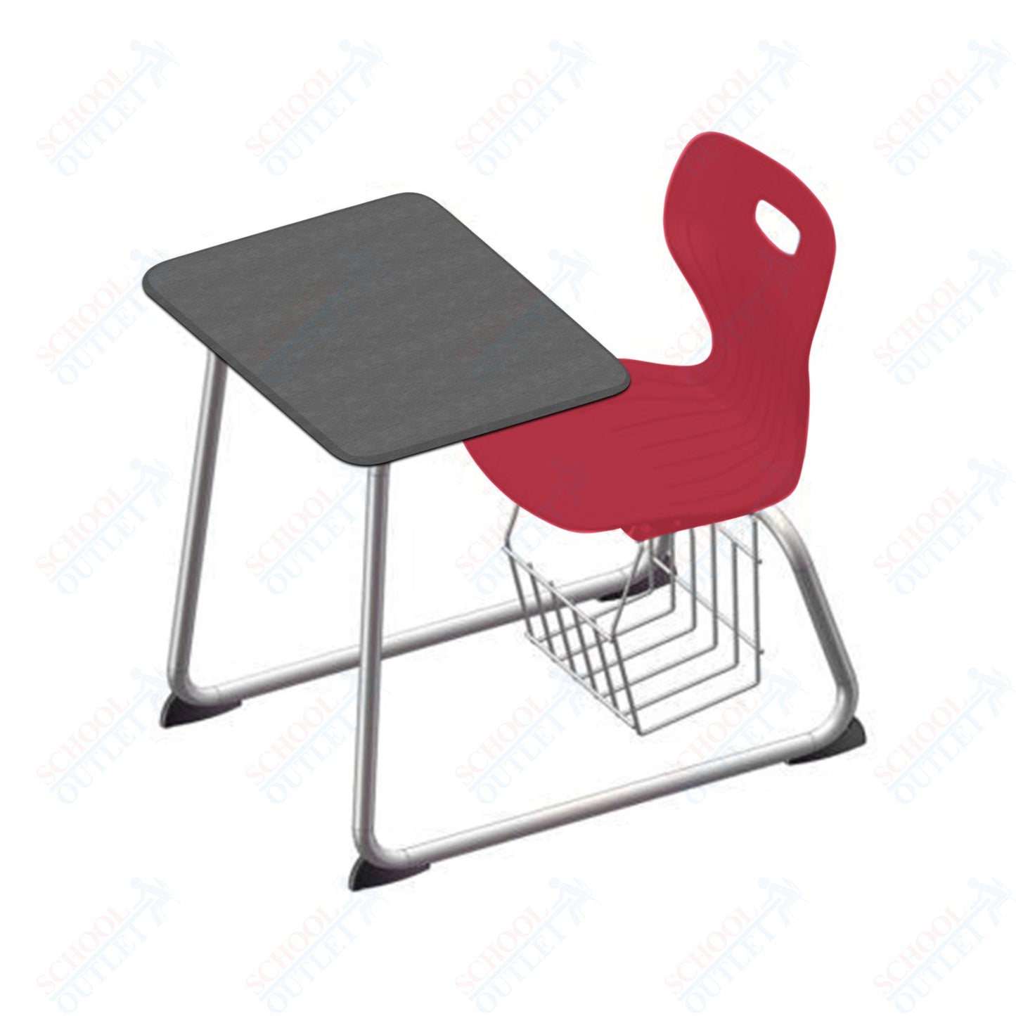 USA Capitol Euroflex 16" Seat Height Sled Combo Desks with Book Basket Hard Palstic Top (USC-3016HP)