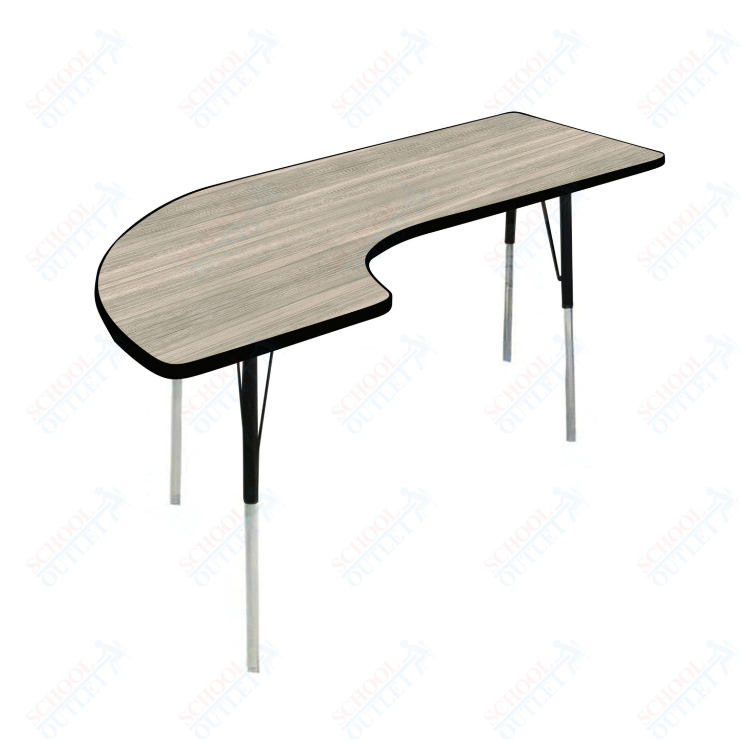 USA Capitol 36" x 72" Half Horseshoe Right Side Activity Table Adjustable Height 23"-31" (3672HHSSE)
