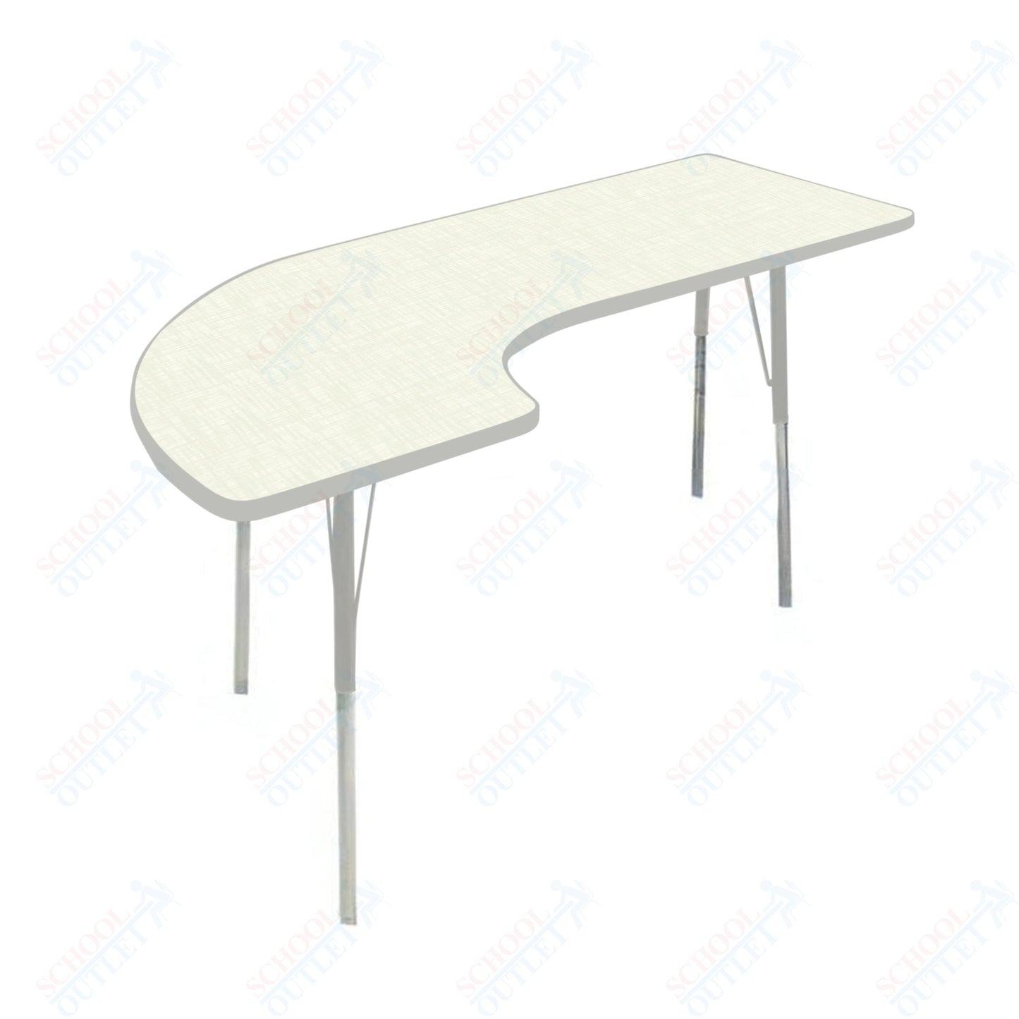 USA Capitol 36" x 72" Half Horseshoe Right Side Activity Table Adjustable Height 23"-31" (3672HHSSE)