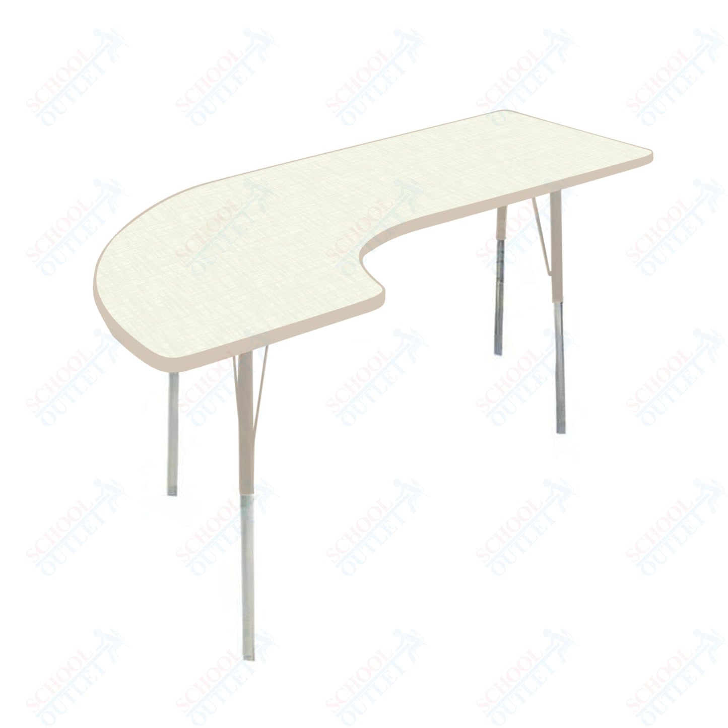USA Capitol 36" x 72" Half Horseshoe Right Side Activity Table Adjustable Height 23"-31" (3672HHSSE)