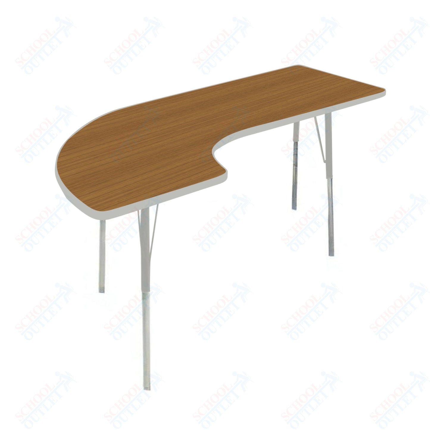 USA Capitol 36" x 72" Half Horseshoe Right Side Activity Table Adjustable Height 23"-31" (3672HHSSE)