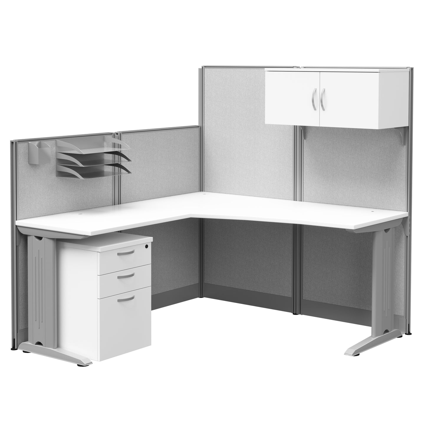 Regency Instant Office Workstation Panel with Storage 65"W x 65"D x 63"H (REG-WC36X94-03STGK)