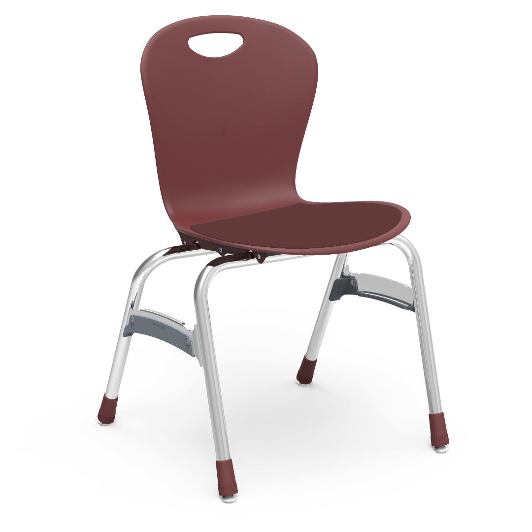 Virco ZU418LP - Zuma Series 4-Legged Ergonomic Stack Chair, Contoured Seat/Back - 18" Seat Height (Virco ZU418LP)