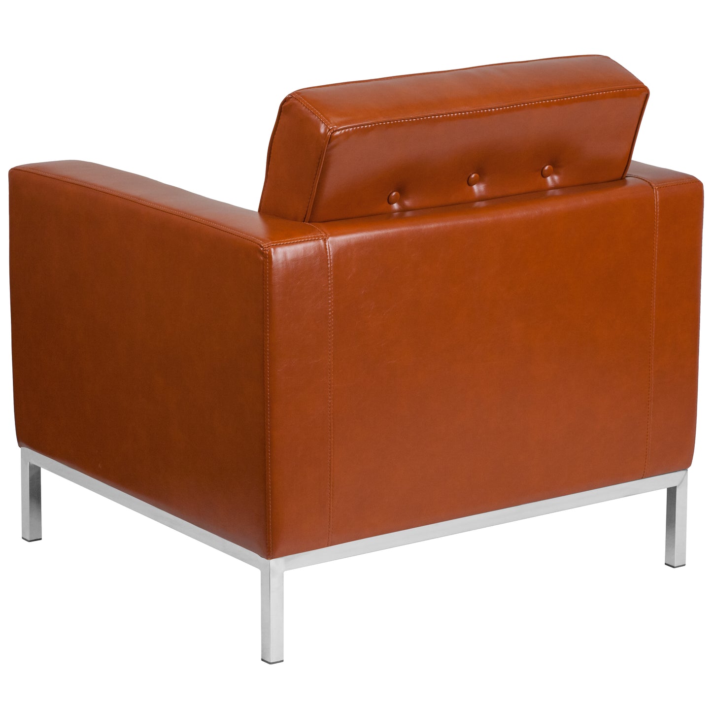 HERCULES Lacey Series Contemporary LeatherSoft Chair with Stainless Steel Frame by Flash Furniture