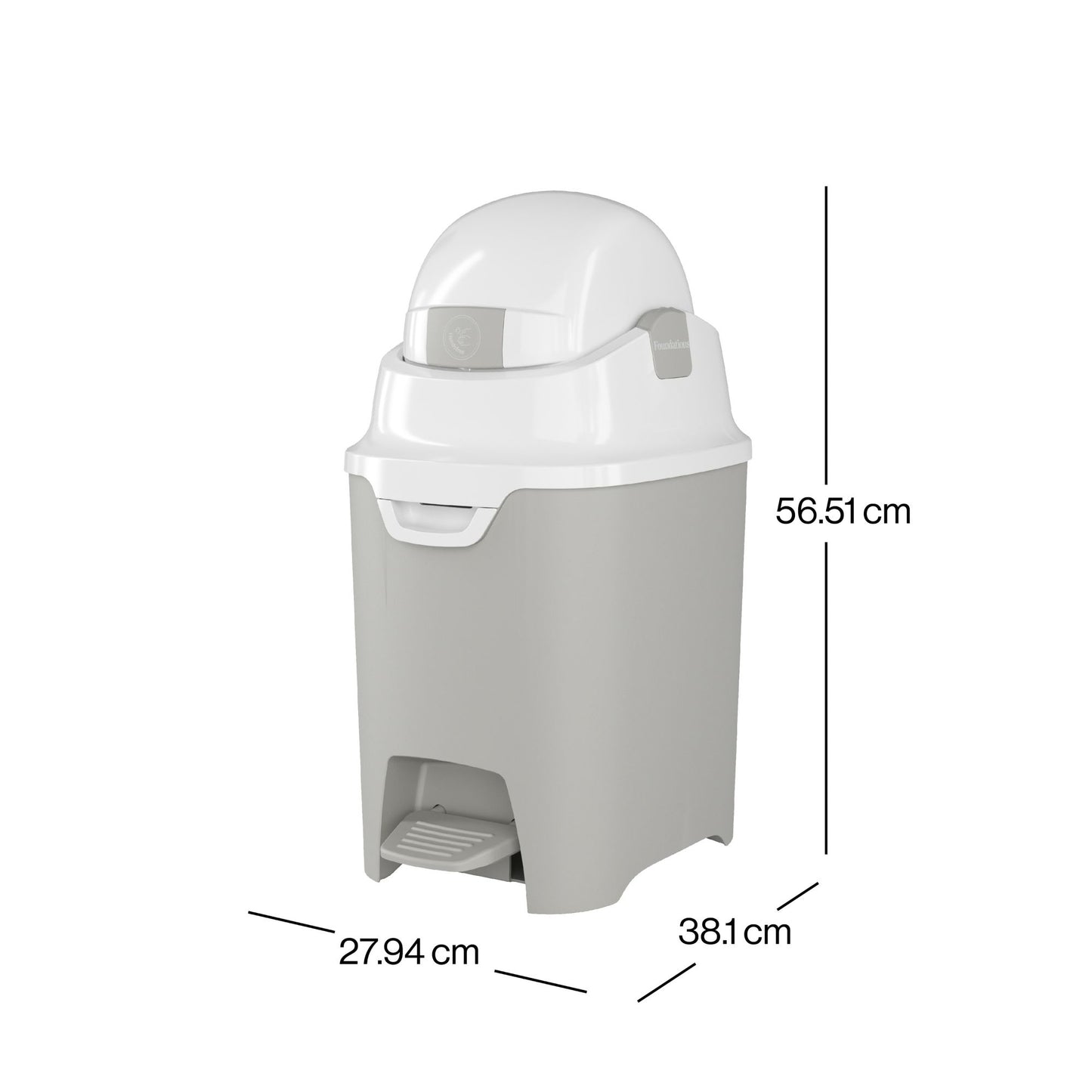 Foundations - Premium Hands-Free Small Diaper Pail- Gray (FOU-9620057)