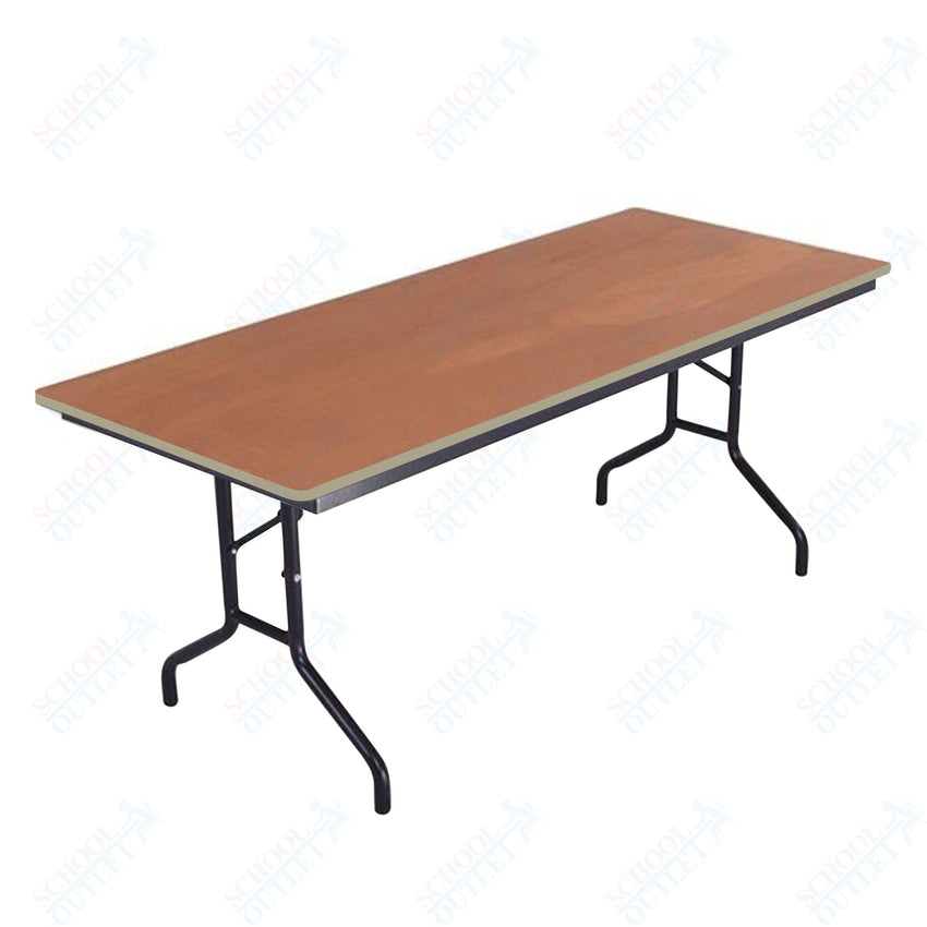 AmTab Folding Table - Plywood Stained and Sealed - Vinyl T - Molding Edge - 36"W x 72"L x 29"H (AmTab AMT - 366PM) - SchoolOutlet