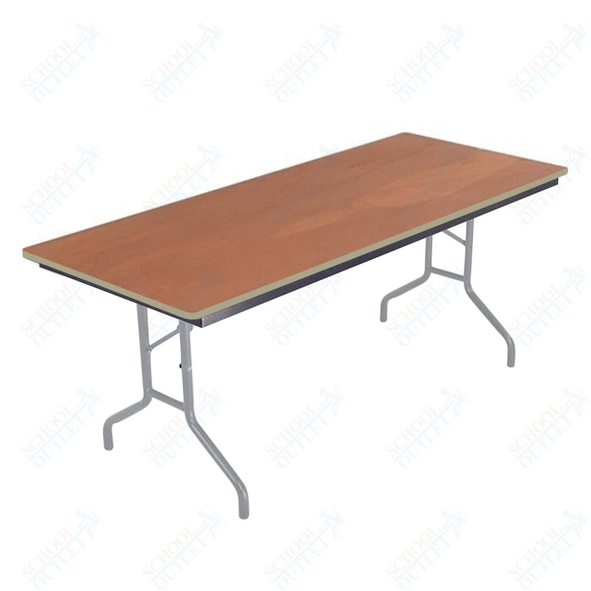 AmTab Folding Table - Plywood Stained and Sealed - Vinyl T - Molding Edge - 36"W x 72"L x 29"H (AmTab AMT - 366PM) - SchoolOutlet