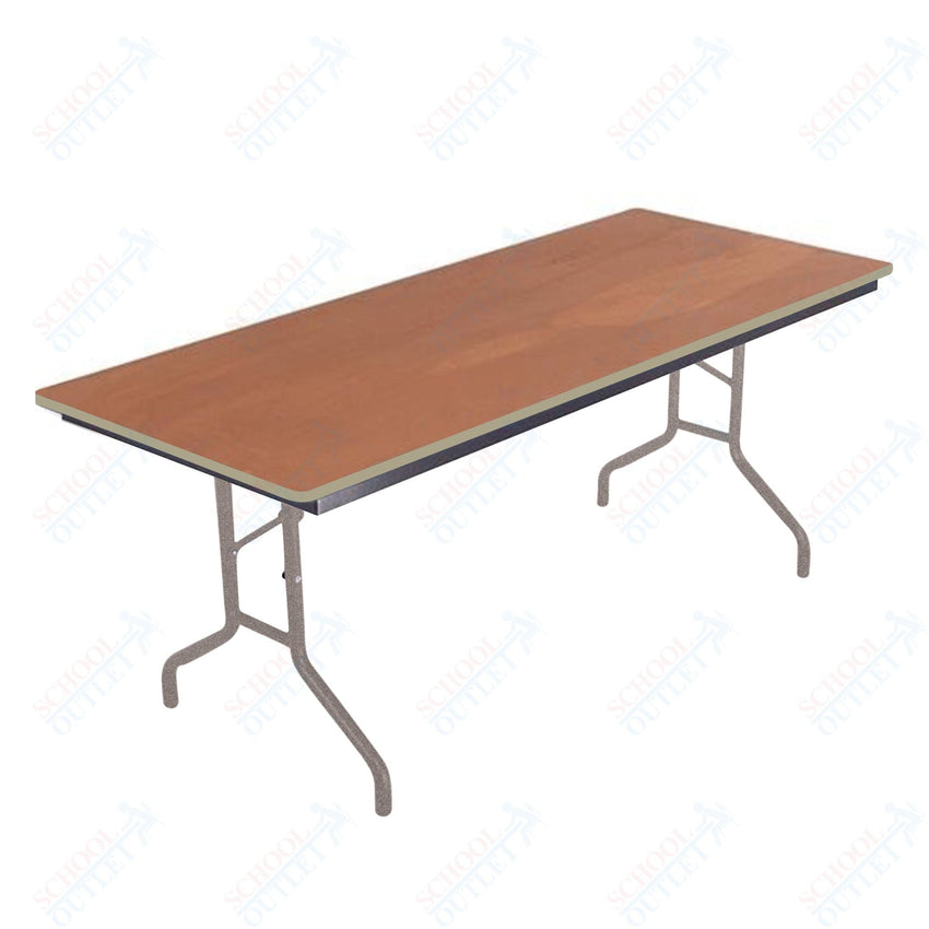 AmTab Folding Table - Plywood Stained and Sealed - Vinyl T - Molding Edge - 36"W x 72"L x 29"H (AmTab AMT - 366PM) - SchoolOutlet