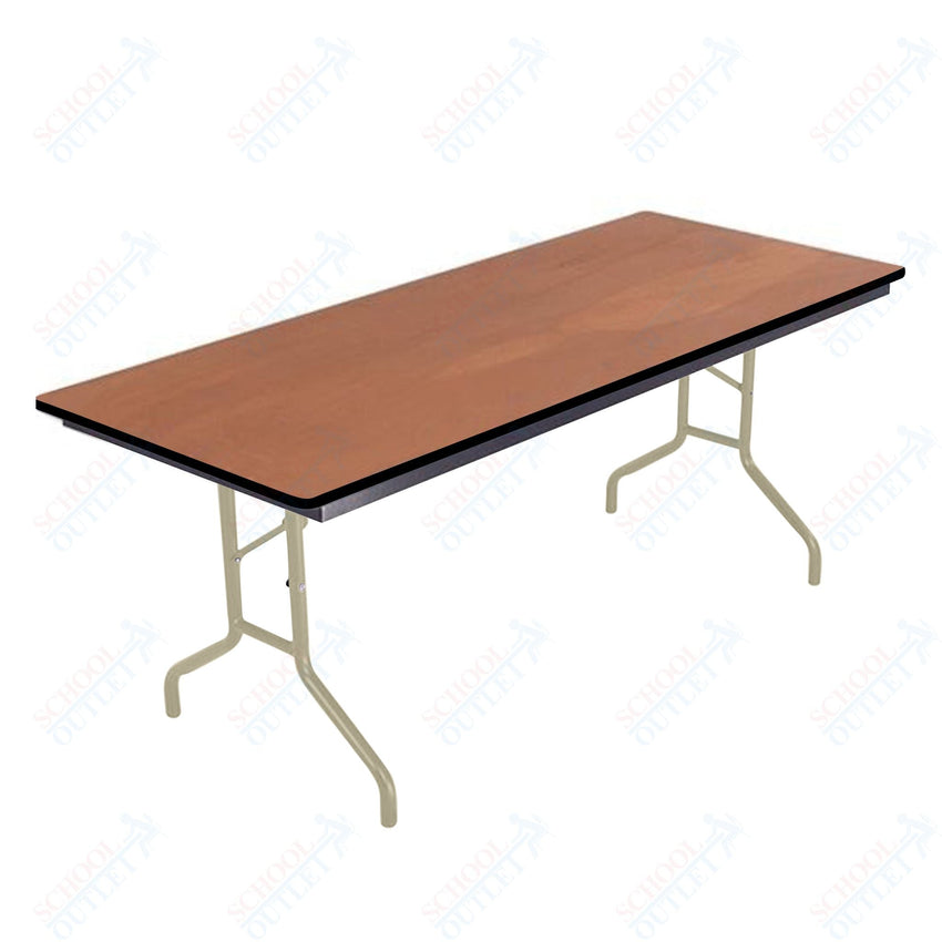 AmTab Folding Table - Plywood Stained and Sealed - Vinyl T - Molding Edge - 36"W x 72"L x 29"H (AmTab AMT - 366PM) - SchoolOutlet