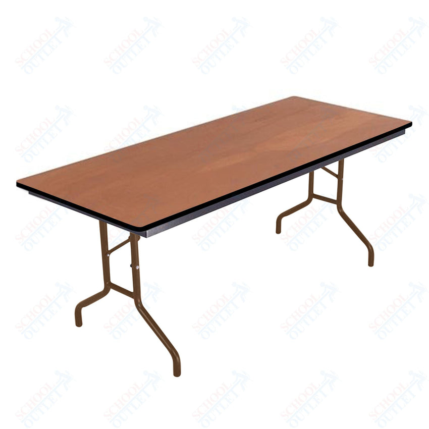AmTab Folding Table - Plywood Stained and Sealed - Vinyl T - Molding Edge - 36"W x 72"L x 29"H (AmTab AMT - 366PM) - SchoolOutlet