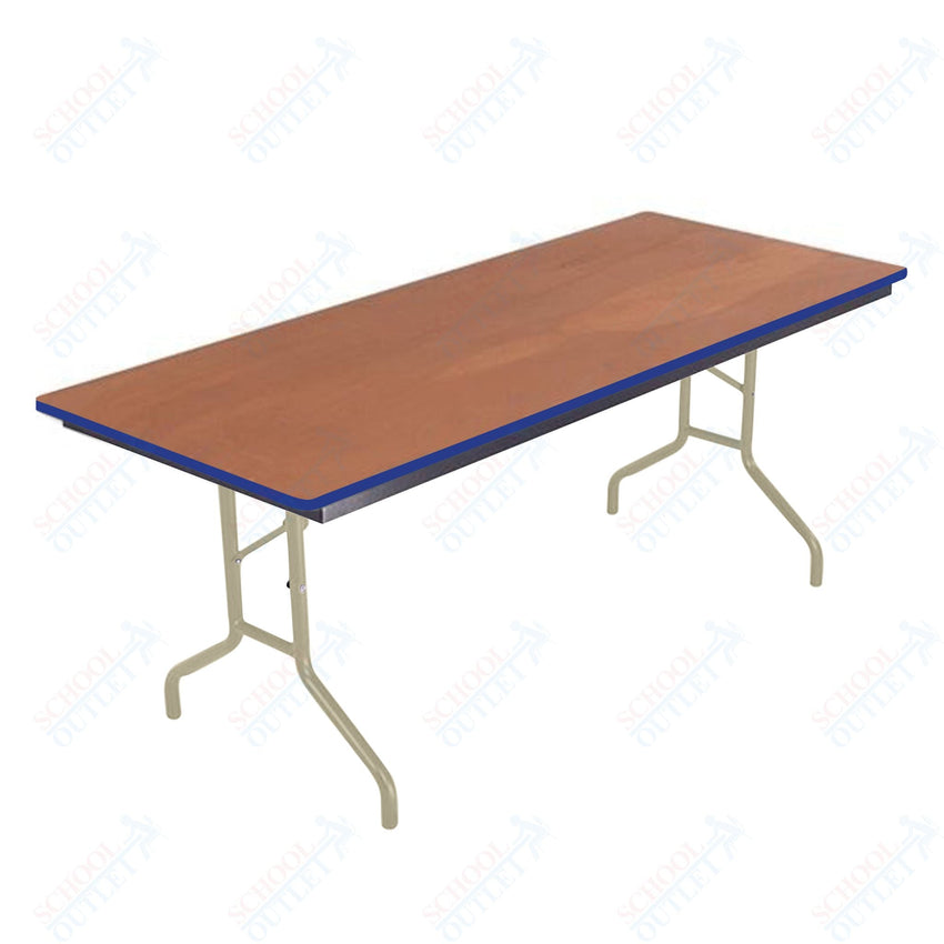 AmTab Folding Table - Plywood Stained and Sealed - Vinyl T - Molding Edge - 36"W x 72"L x 29"H (AmTab AMT - 366PM) - SchoolOutlet
