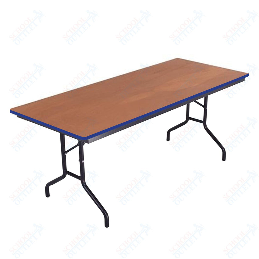 AmTab Folding Table - Plywood Stained and Sealed - Vinyl T - Molding Edge - 36"W x 72"L x 29"H (AmTab AMT - 366PM) - SchoolOutlet