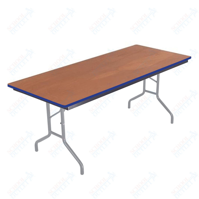 AmTab Folding Table - Plywood Stained and Sealed - Vinyl T - Molding Edge - 36"W x 72"L x 29"H (AmTab AMT - 366PM) - SchoolOutlet