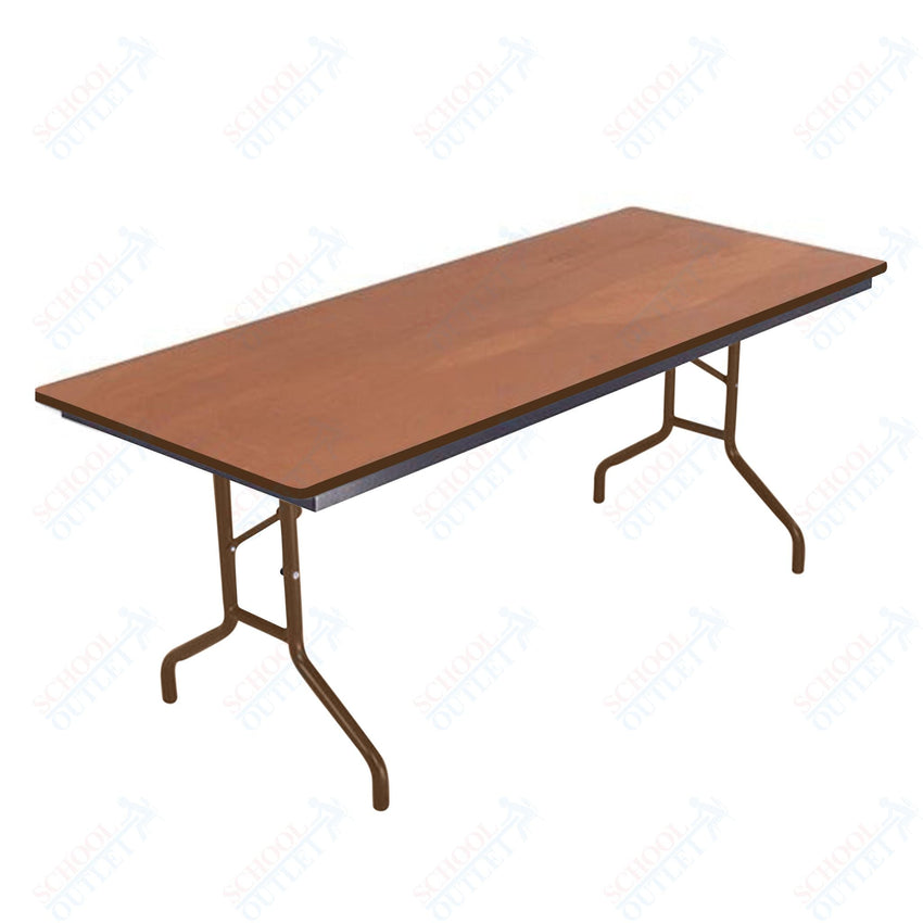 AmTab Folding Table - Plywood Stained and Sealed - Vinyl T - Molding Edge - 36"W x 72"L x 29"H (AmTab AMT - 366PM) - SchoolOutlet