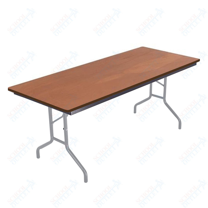 AmTab Folding Table - Plywood Stained and Sealed - Vinyl T - Molding Edge - 36"W x 72"L x 29"H (AmTab AMT - 366PM) - SchoolOutlet