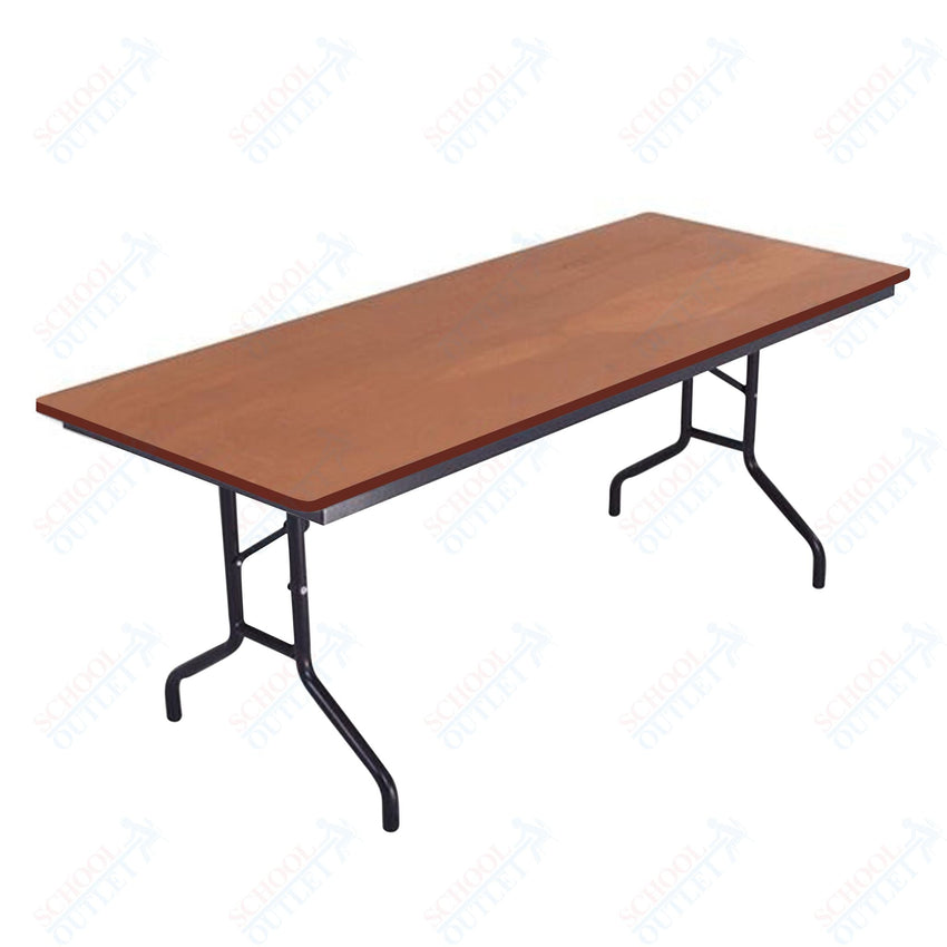 AmTab Folding Table - Plywood Stained and Sealed - Vinyl T - Molding Edge - 36"W x 72"L x 29"H (AmTab AMT - 366PM) - SchoolOutlet