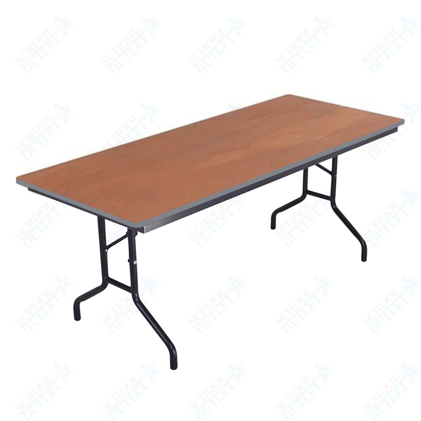 AmTab Folding Table - Plywood Stained and Sealed - Vinyl T - Molding Edge - 36"W x 72"L x 29"H (AmTab AMT - 366PM) - SchoolOutlet