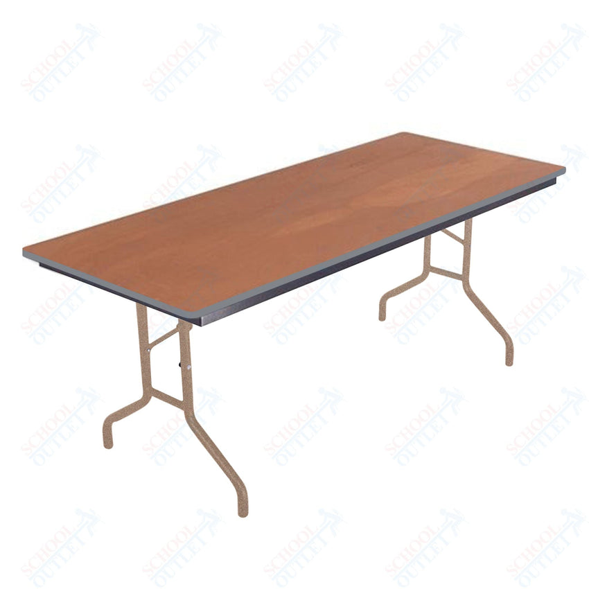 AmTab Folding Table - Plywood Stained and Sealed - Vinyl T - Molding Edge - 36"W x 72"L x 29"H (AmTab AMT - 366PM) - SchoolOutlet