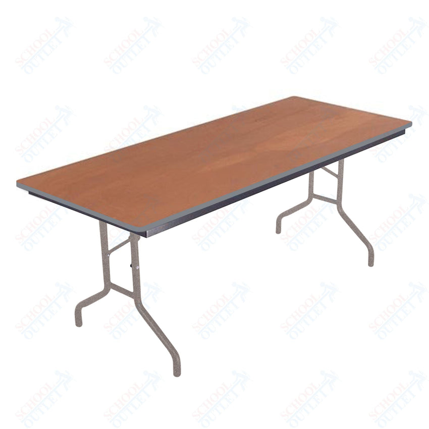 AmTab Folding Table - Plywood Stained and Sealed - Vinyl T - Molding Edge - 36"W x 72"L x 29"H (AmTab AMT - 366PM) - SchoolOutlet