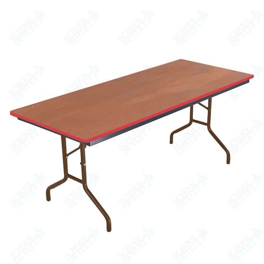 AmTab Folding Table - Plywood Stained and Sealed - Vinyl T - Molding Edge - 36"W x 72"L x 29"H (AmTab AMT - 366PM) - SchoolOutlet