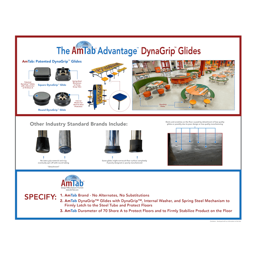 AmTab All - In - One Mobile Convertible Bench - 72"L (AmTab AMT - ACB6) - SchoolOutlet