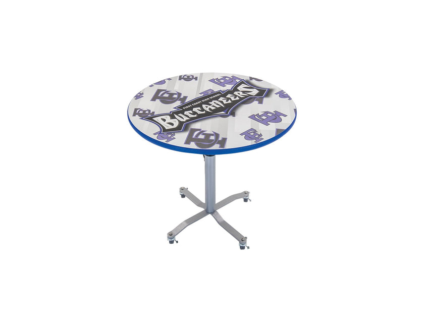 AmTab Mobile E - Z Tilt Caf Table - Round - 42" Round x Adjustable 30"H to 42"H (AmTab AMT - CBR42) - SchoolOutlet