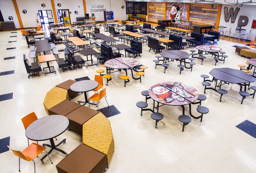 AmTab Mobile E - Z Tilt Caf Table - Round - 42" Round x Adjustable 30"H to 42"H (AmTab AMT - CBR42) - SchoolOutlet