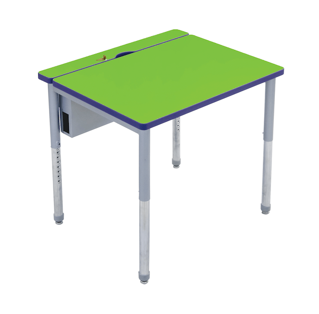 AmTab Computer and Technology Table - All Welded - Flip Top - Wire Management - 36"W x 96"L (AmTab AMT - CTF368) - SchoolOutlet