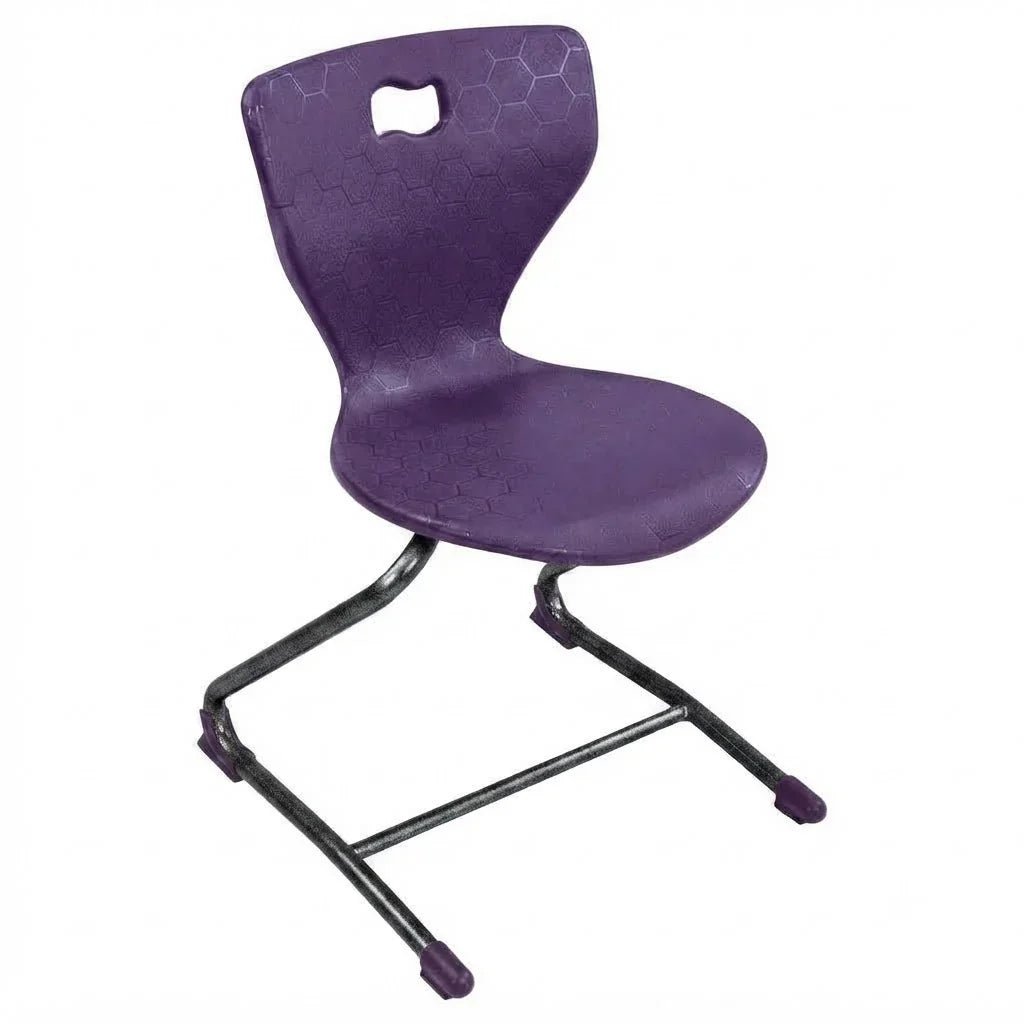 AmTab Ergonomic Engage Sled School Chair for 3rd to 4th Grade - 16.25"W x 16.75"D x 29.25"H with 17" Seat Height (AMT-ErgoEngageChair-4) - SchoolOutlet