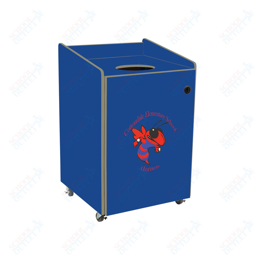 AmTab Heavy - Duty Waste Receptacle - Applicable for 55 Gallon Cans and Drums - 33"W x 32"L x 50"H (AMT - HDWR55) - SchoolOutlet