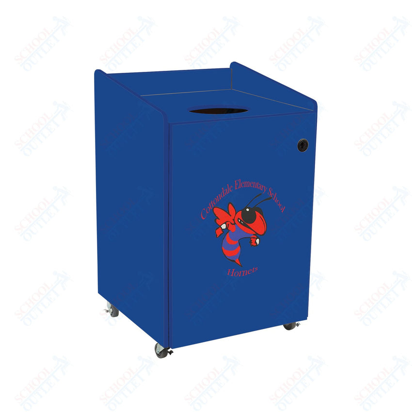 AmTab Heavy - Duty Waste Receptacle - Applicable for 55 Gallon Cans and Drums - 33"W x 32"L x 50"H (AMT - HDWR55) - SchoolOutlet
