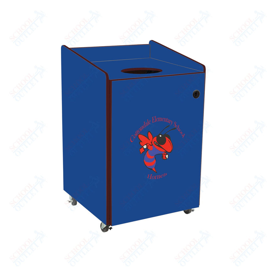 AmTab Heavy - Duty Waste Receptacle - Applicable for 55 Gallon Cans and Drums - 33"W x 32"L x 50"H (AMT - HDWR55) - SchoolOutlet