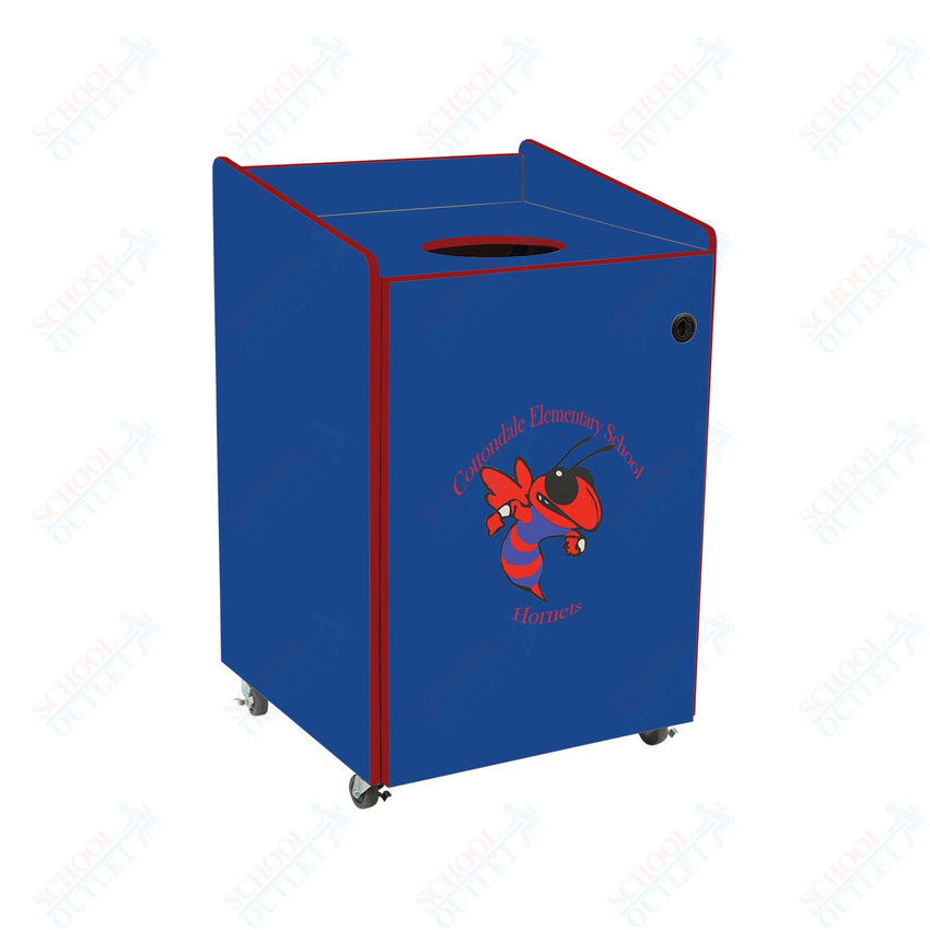 AmTab Heavy - Duty Waste Receptacle - Applicable for 55 Gallon Cans and Drums - 33"W x 32"L x 50"H (AMT - HDWR55) - SchoolOutlet