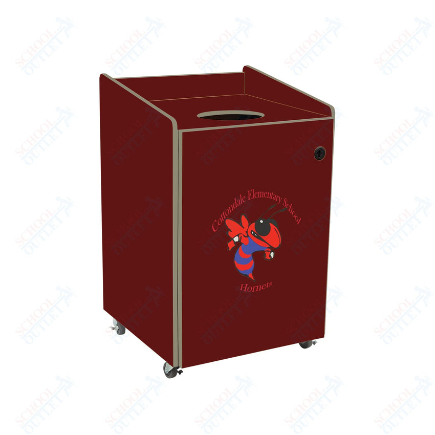 AmTab Heavy - Duty Waste Receptacle - Applicable for 55 Gallon Cans and Drums - 33"W x 32"L x 50"H (AMT - HDWR55) - SchoolOutlet