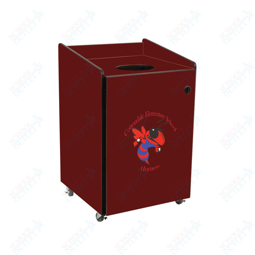 AmTab Heavy - Duty Waste Receptacle - Applicable for 55 Gallon Cans and Drums - 33"W x 32"L x 50"H (AMT - HDWR55) - SchoolOutlet